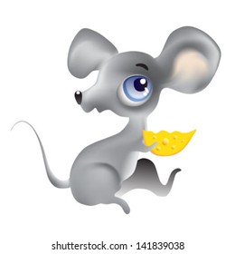 Mouse. Vector illustration. Isolated on white background.