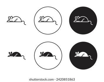 Mouse Vector Illustration Set. Cute Rodent Mice Sign in Suitable for Apps and Websites UI Design Style.