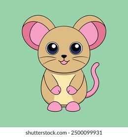 Mouse Vector Line Art | Cute Rodent Clipart and Graphic Design