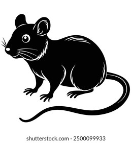 Mouse Vector Line Art | Cute Rodent Clipart and Graphic Design