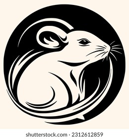Mouse vector for logo or icon,clip art, drawing Elegant minimalist style,abstract style Illustration