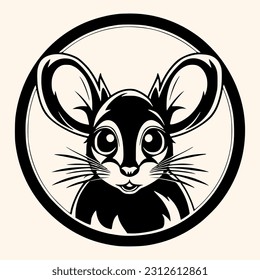 Mouse vector for logo or icon,clip art, drawing Elegant minimalist style,abstract style Illustration