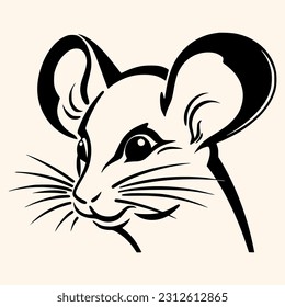 Mouse vector for logo or icon,clip art, drawing Elegant minimalist style,abstract style Illustration