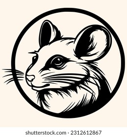 Mouse vector for logo or icon,clip art, drawing Elegant minimalist style,abstract style Illustration