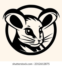 Mouse vector for logo or icon,clip art, drawing Elegant minimalist style,abstract style Illustration