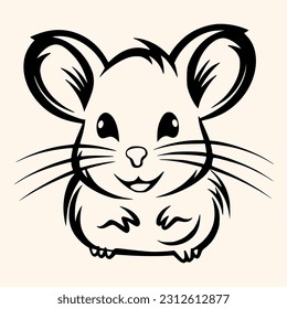 Mouse vector for logo or icon,clip art, drawing Elegant minimalist style,abstract style Illustration