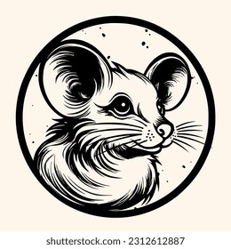 Mouse vector for logo or icon,clip art, drawing Elegant minimalist style,abstract style Illustration