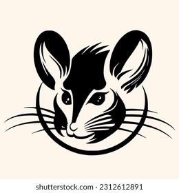 Mouse vector for logo or icon,clip art, drawing Elegant minimalist style,abstract style Illustration