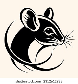 Mouse vector for logo or icon,clip art, drawing Elegant minimalist style,abstract style Illustration