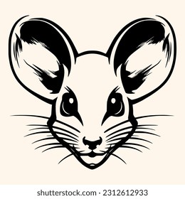 Mouse vector for logo or icon,clip art, drawing Elegant minimalist style,abstract style Illustration