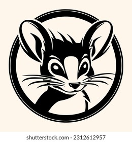 Mouse vector for logo or icon,clip art, drawing Elegant minimalist style,abstract style Illustration