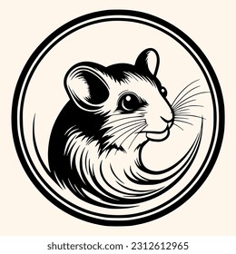 Mouse vector for logo or icon,clip art, drawing Elegant minimalist style,abstract style Illustration