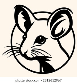 Mouse vector for logo or icon,clip art, drawing Elegant minimalist style,abstract style Illustration
