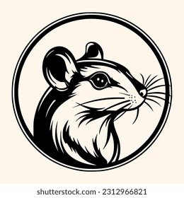 Vector de ratón para logotipo o icono, imagen de clip, dibujo Estilo minimalista elegante, estilo abstracto Ilustración