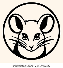 Vector de ratón para logotipo o icono, imagen de clip, dibujo Estilo minimalista elegante, estilo abstracto Ilustración