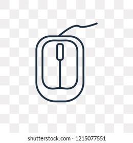 Mouse vector outline icon isolated on transparent background, high quality linear Mouse transparency concept can be used web and mobile