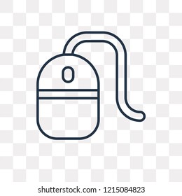 Mouse vector outline icon isolated on transparent background, high quality linear Mouse transparency concept can be used web and mobile