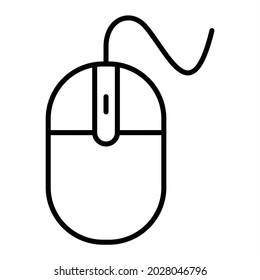 Icono De Esquema Del Vector Del Ratón Aislado En Fondo Blanco
