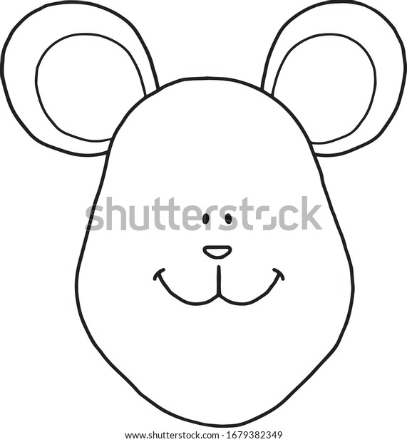 Mouse Vector Outline Illustration Isolated On Stock Vector (Royalty ...