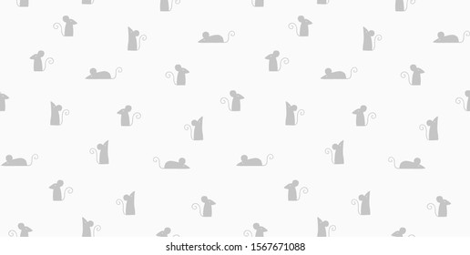 Mouse vector pattern.  Seamless background. Year of the mouse