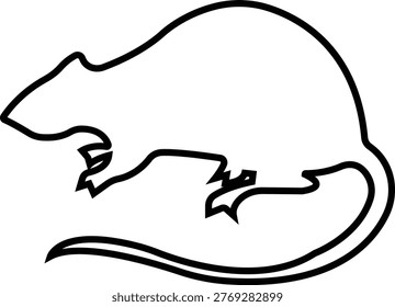 Mouse vector with rat rodent pest icons, vermin infestation control symbol prohibition sign silhouette outline isolated minimal editable design