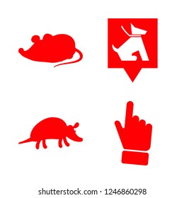 mouse vector set. With veterinarian pin, rat and cursor icons in set
