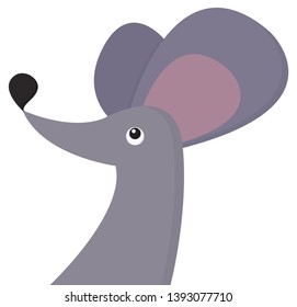 A mouse with very big ears vector color drawing or illustration