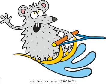 Mouse Water Skiing On Holiday