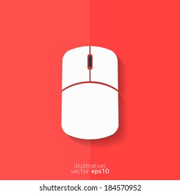 Mouse web icon. Flat design.