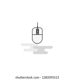 Mouse Web Icon. Flat Line Filled Gray Icon Vector