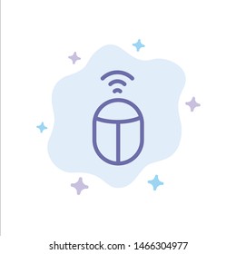 Mouse, Wifi, Computer Blue Icon on Abstract Cloud Background. Vector Icon Template background