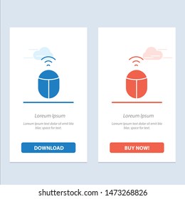 Mouse, Wifi, Computer  Blue and Red Download and Buy Now web Widget Card Template