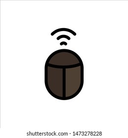 Mouse, Wifi, Computer  Flat Color Icon. Vector icon banner Template