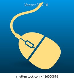 mouse with wire  vector illustration