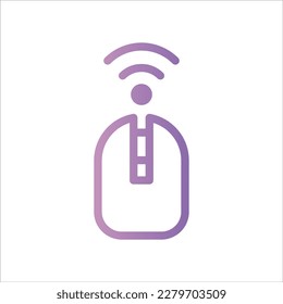 mouse wireless,clicker,hardware,wireless,mouse OutLine Gradient Icon Logo Ilustration Vektor Isolate, Networking and Technology Icon - Set.Suitable for web Design,Logo,App