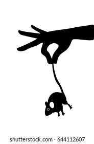 Mouse in women's hand