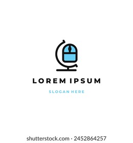 Mouse world logo design modern concept