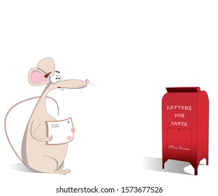 Mouse wrote a letter to Santa, Christmas mouse, rat