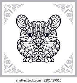 Mouse zentangle arts isolated on white background