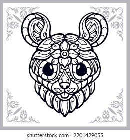 Mouse zentangle arts isolated on white background