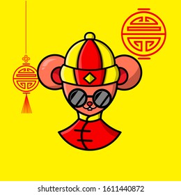 the mouse zodiac symbol of chinese lunar new year cartoon logo mascot