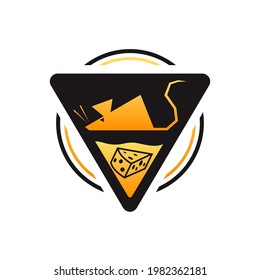 Mouse-Cheese Logo : The mouse will be trapped if it take the cheese