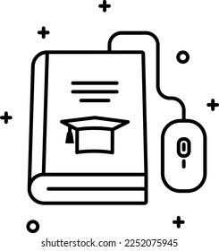 Mouse,education, line vector icon on transparent background. Outline Mouse,education, line vector icon