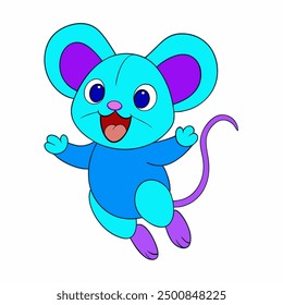 Mouse-Jumping Vector Illustration: Dynamic and Playful Rodent Designs