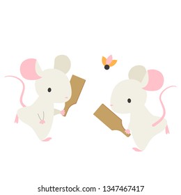 mouses play japanese badminton
