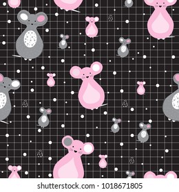 mouses seamless pattern. Vector background. Can be used for wallpaper, cover fills, web page background, surface textures, fabric