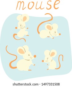 Mouses Set Vector Cute Illustration Concept Stock Vector (Royalty Free ...