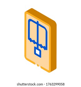Mousetrap Above View Icon Vector. Isometric Mousetrap Above View sign. color isolated symbol illustration