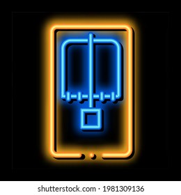 Mousetrap Above View neon light sign vector. Glowing bright icon Mousetrap Above View sign. transparent symbol illustration