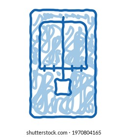 Mousetrap Above View sketch icon vector. Hand drawn blue doodle line art Mousetrap Above View sign. isolated symbol illustration
